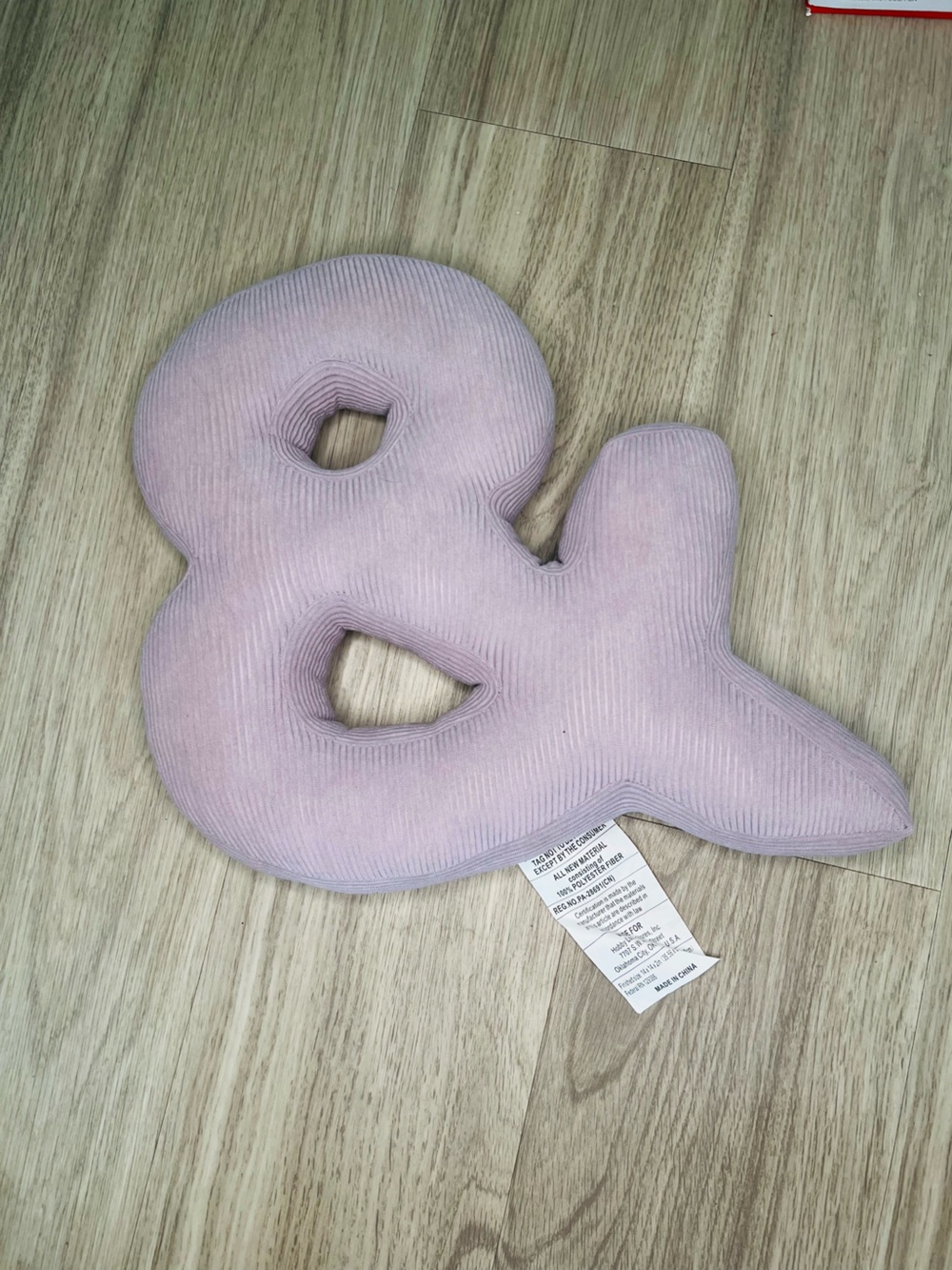 Hobby Lobby Lavender Corduroy Ampersand Throw Pillow Accent Cushion